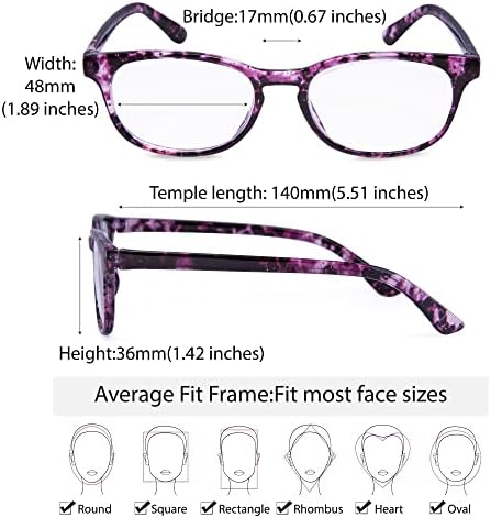 שומר קריאת משקפיים 4 חבילה באיכות אופנה צבעוני קוראים לנשים