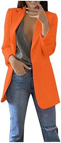 מעילי בלייזר מידי נשים אופנה שרוולים ארוכים כפתור מוצק במורד קדמי קרדיגן קרדיגן מעיל תעלה מזדמן