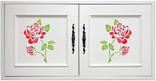 סטנסיל סט ורדים, 4.5 על 4.5 אינץ ' - שבלונות קלאסיות לעיצוב פרחי ורדים לתבנית ציור…