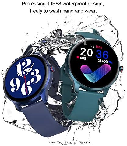 שעון חכם IP68 Smartwatch אטום למים עבור גשש פעילות אנדרואיד ו- iOS טלפונים עם מסך צבע מגע מלא עם צג שינה של מד צעדים ללב עבור נשים