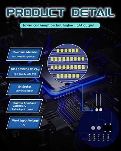 Everbrightt g4 אורות פאק נורות הובלה נורות צד סיכות בסיס לבן עגול G4 30SMD LED RV RV נורה נורה בית קריאה אור סירות ימיות קרוואן הגלגל 5 DC12V 10 PACK