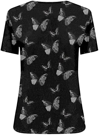 חולצות T חולצות נשים בקיץ כפתור פרחוני חולצה שרוול קצר שרוול נוח חולצות טשס לבושות חולצות טי לנשים
