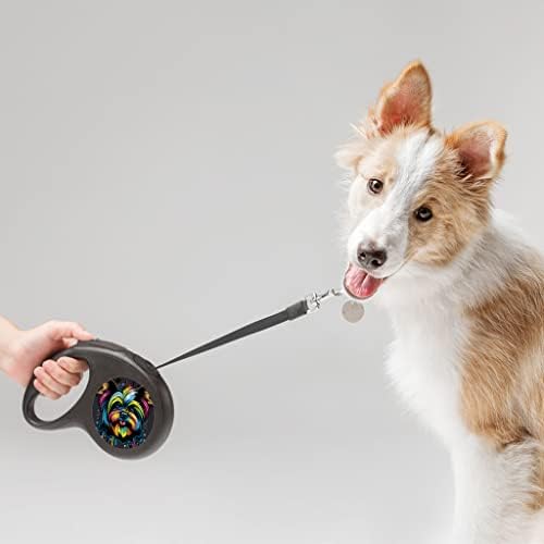 רצועת חיות מחמד נשלפת של יורקשייר - רצועת פופ ארט - רצועת כלב הדפס כלב - 197 אינץ '