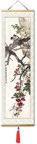 ציור סיני קיר יפני אמנות קיר סיני גלילה פנג שואי ציור עיצוב סלון