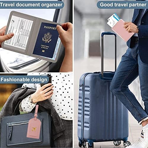 2 חתיכות דרכון מחזיק 2 חתיכות תגי מטען חליפה, דרכון כיסוילנסוע מזוודה תג שם כרטיס & מגבר; פרטיות כיסוי, מתאים עבור נסיעות זיהוי קל יכול גם לתלות על התיק שלך