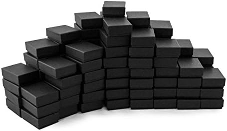 קופסת תכשיטים ממולאת כותנה שחורה מט ב21