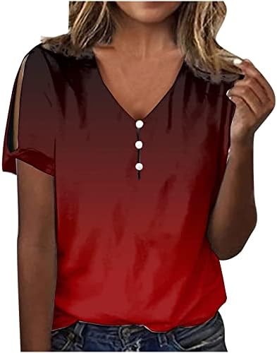 נשים תחרה צווארון קצר שרוול מתגנדר חולצות בציר הדפסת קל משקל מזדמן רופף קיץ חוף חולצה חולצות