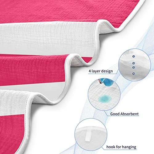 מגבת עם ברדס של VVFELIXL, פסים לבנים אדומים סופגים מגבת רחצה פעוטות, כותנה מגבות תינוקות רכות יילוד לתינוק 35x35in 0-6T