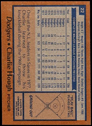 1978 Topps 22 צ'רלי הו לוס אנג'לס דודג'רס NM+ Dodgers