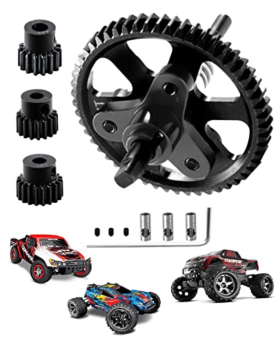 RCARMUMB SLIPPER SLIPPER CLUTCH GIMINATOR GEAR STRADES חלק עבור 1/10 SLASH 4X4/VXL STAMPEDE 4x4/VXL Rustler 4x4/VXL, 54T ציוד של Spur עם ערכת הילוכים,6878, שחור