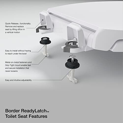 Kohler 4733-RL-K4 Glenbury® Readylatch® מושב אסלה מוארך ושקט, קשמיר