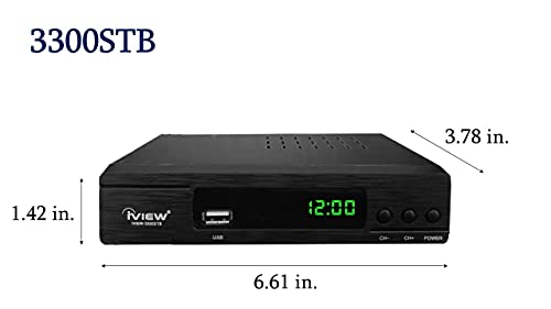 IVIEW 3300STB תיבת ממיר ATSC עם הקלטה, נגן מדיה, שעון דיגיטלי מובנה, אנלוגי לדיגיטלי, מקלט QAM, HDMI, USB
