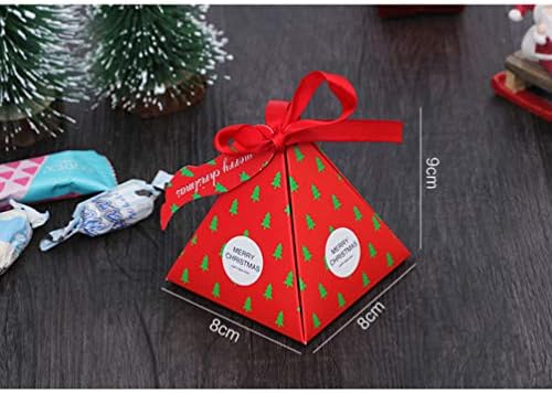 Sewroro 15 יח 'קופסת ממתקים לחג המולד קופסת ממתקים משולשת קופסאות נייר לחג המולד קופסאות קופסאות ציוד מסיבות