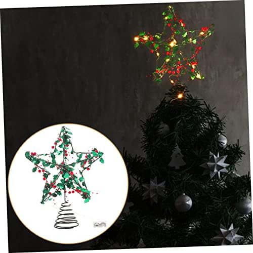 עץ קאבילוק עליון עליון כוכב יול טופר טופר בית לחם כוכב קישוט טבעי תפאורה חג המולד טופס טופופ עץ חג המולד טופר עץ חג המולד עיצוב כוכב כוכב עץ כוכב טופר עם נורות LED