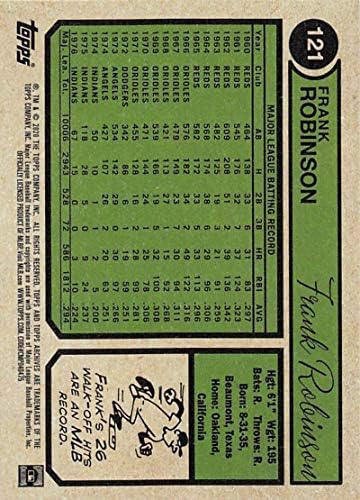 2020 ארכיוני טופס בייסבול 1974 עיצוב 121 פרנק רובינסון בולטימור אוריולס כרטיסי מסחר רשמי MLB
