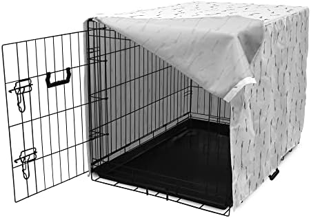 כיסוי ארגז כלבי חץ לונאנג, מוטיבים חצים בגודל שונה אמנות איור, כיסוי מלונה מחמד קל לשימוש עבור כלבים קטנים גורי גורים, 42 אינץ ', לבן שחור