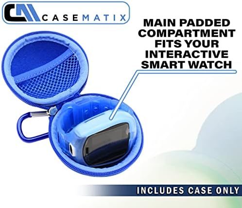 Casematix SmartWatch Case תואם ל- Tikes Little Tobi, Tobi 2 Robot Smartwatch - מקרה קשה לשעון עם קרבינר ואחסון אביזרים, Case Blue בלבד