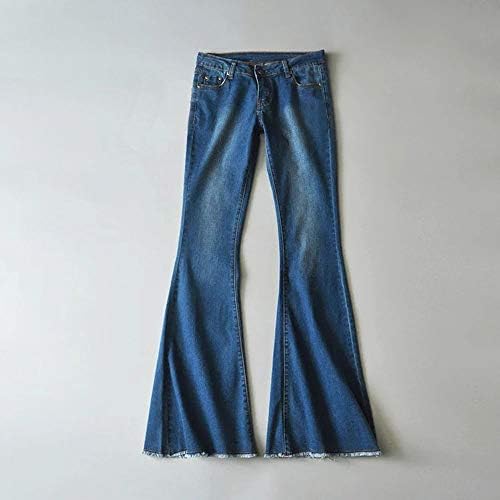 MMKNLRM נשים יומיות מותניים מוטות ג'ינס רחב ג'ינס מכנסיים רזים מכנסיים אורך מכנסי אורך מכנסיים אורך