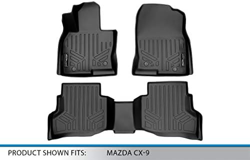 Smartliner התאמה אישית 2 מחצלות רצפה שורות תואמות למאזדה -2021 Mazda CX-9 W/ מושב ספסל שורה 2