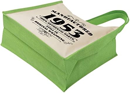 מתנות שקיות תיקי יום הולדת 70 לנשים - תיקי כתף יוטה כותנה לשימוש חוזר לקניות - מיוצר 1953 Green -L
