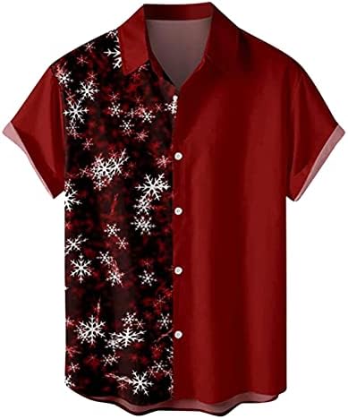 חולצת כפתור חג המולד של ווקאצ'י לגברים סנטה קלאוס פאנקית מודפס