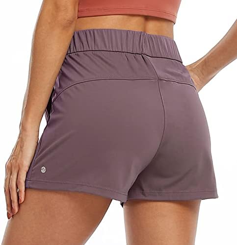 מכנסיים קצרים לנשים מטיילים מכנסיים קצרים אתלטי יוגה טרקלין אימון פעיל המריץ מכנסיים קצרים מזדמנים עם כיסים 2.5
