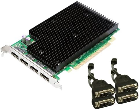 Nvidia Quadro NVS 450 מאת PNY 512MB GDDR3 PCI Express Gen 2 x16 Quad DisplayPort או DVI-D SL לוח גרפיקה עסקית פרופסיונאלית, VCQ450NVS-X16-DVI-PB