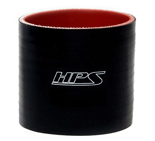 HPS 2-3/8 ID, אורך 4, צינור מצמד סיליקון, חיזוק טמפ 'גבוה 4 שכבות, 85 psi מקסימום. לחץ, 350F מקסימום. טמפרטורה, SC-8572-BLK, סיליקון, שחור