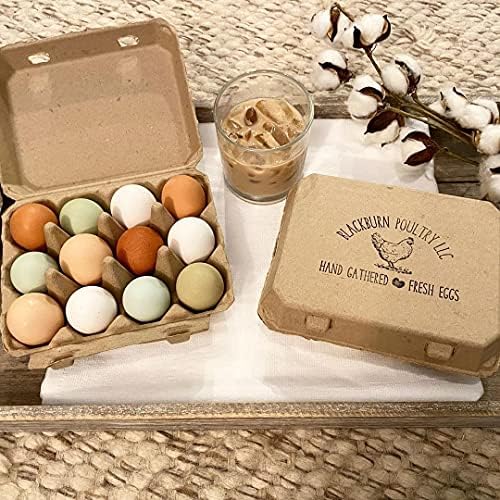 קרטוני ביצה ריקים וינטג '- סגנון 3x4 קלאסי מחזיק 12 ביצים גדולות, עיצוב יציב העשוי מקרטון ממוחזר