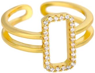 ויאלמה זירקון מעגל פתוח טבעות לנשים קריסטל זהב אצבע קסם מתכוונן טבעת חתונה ולנטיין תכשיטים-89932