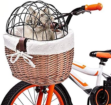 בעבודת יד מול כידון סל לחיות מחמד אופניים סל עם ברזל מסגרת נייד אופניים אחסון סל רכב לחיות מחמד סל קל להתקין להסרה קניות תיק מתאים לכלבים חתולים קטן חיות מחמד