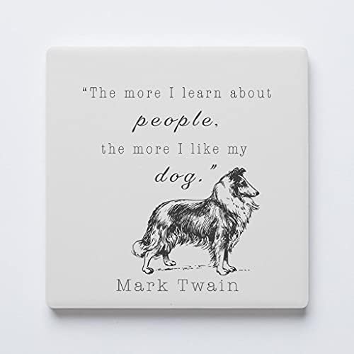 מארק טוויין כלב ציטוט, ג ' ויריד בית תפאורה, אחת קרמיקה רכבת, 4-אינץ בודד כיכר לשתות רכבת, החלקה פקק בחזרה, מגן על משטחים, אקספרס שלך סגנון.