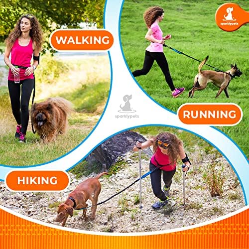 Sparklypets רצועת כלבים בחינם לכלבים בינוניים וגדולים - רתמה מקצועית עם תפרים רפלקטיביים לאימונים, הליכה, ריצה קלה וריצה של חיית המחמד שלך