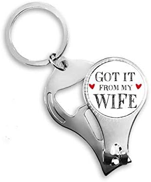 קיבלתי את זה מאשתי ליום האהבה נוכח ציפורניים ניפר טבעת טבעת מפתח בקבוקי שרשרת פותחן