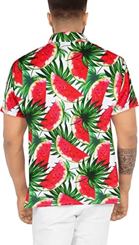 שמח מפרץ גברים הוואי חג חולצה קצר שרוול כפתור למטה אלוהה טרופי חוף חולצות לגברים