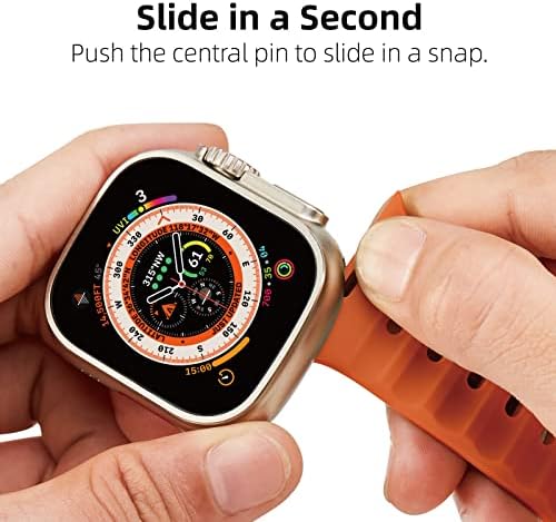 להקות ספורט תואמות את Apple Watch Ultra Band 49 ממ 45 ממ 44 ממ 42 ממ לגברים, רצועות כף יד סיליקון רכות רצועות החלפה אטומות למים לסדרת IWatch 8 7 6 5 SE Ultra, 2 חבילות