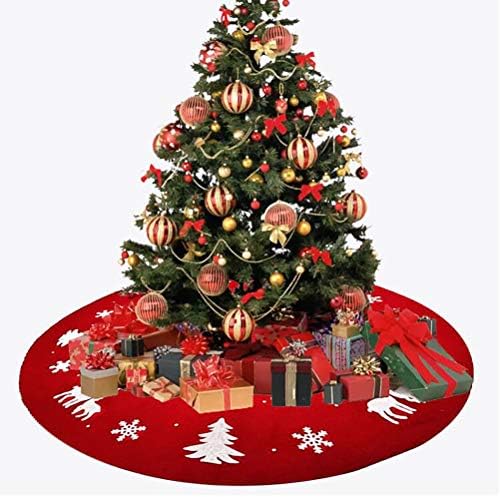 Vicasky מקסים הדפסה חצאית עץ חג המולד Elk Flake Snowflake עץ חג המולד כיסוי תחתון