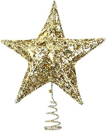 עץ חג המולד קישוט עליון כוכב חמש נקודות 1 PC 15/20/25 סמ קישוט כוכב חלול תלת ממדי לעץ חג המולד