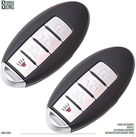 Xinxusong 2pcs מקש רכב fob כניסה שליטה ללא מפתח כניסה מרחוק CWTWB1U840 4 רכבי כפתור החלפת תואם ל- Sentra Versa 285E3-3SG0D קרבה מפתח חכם