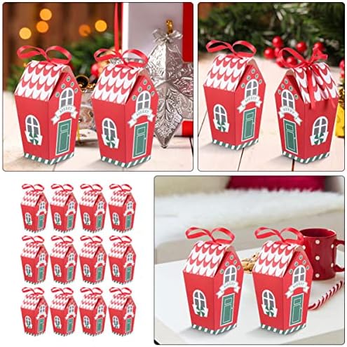 יארנוב 40 יחידות גודי סוכריות לטפל דגנים עבור בית חג המולד אחסון אספקת גלישת סוכריות ללא שקיות אדום לטובת מחזיק נושאים חג המולד בצורת ביתי פרימיום מיכל מכולות