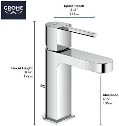 GROHE 33170003 פלוס ברז אמבטיה יחיד יחיד, Starlight Chrome