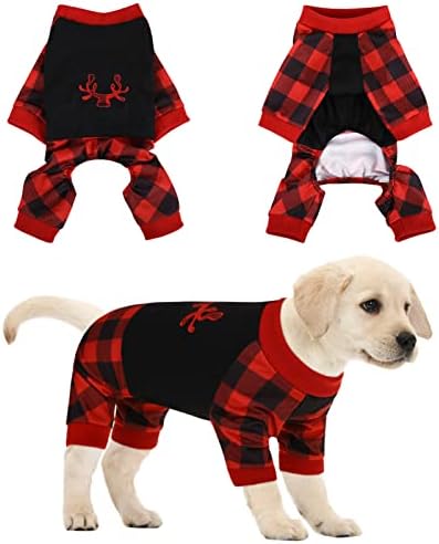 כלב פיג'מה כלב רך ONYSE נמתח PJS בגדי חיות מחמד חולצת חתול תלבושת לחג המולד תלבושת לב דפוס איילים לב