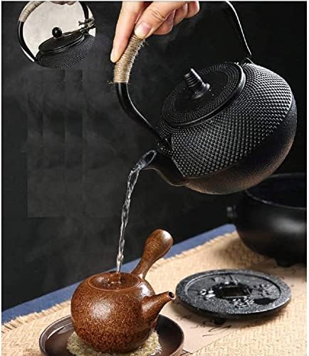 קרמיקה קומקום 900 מל סט קומקום סט קומקום ברזל יצוק עם פילטר נירוסטה לתה רופף 4 כוסות, 6 חתיכות תה מתנה מתנה.