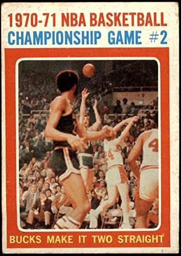 1971 Topps 134 משחק פלייאוף NBA 2 מילווקי/בולטימור באקס/כדורים