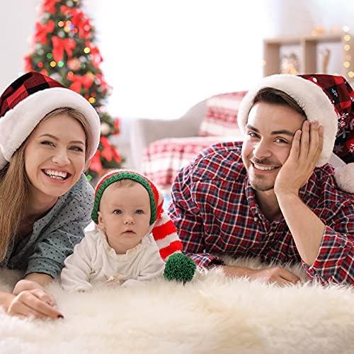 4 חבילה חג המולד סנטה כובעי יוניסקס חג המולד כובעי למסיבה לטובת חג אספקת