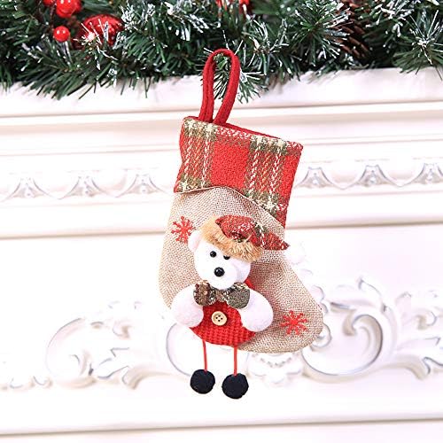 מיני סטנטה תיק עץ תפאורה ממתקים גרב גרב חג המולד תלוי עיצוב עיצוב בית כדור זל