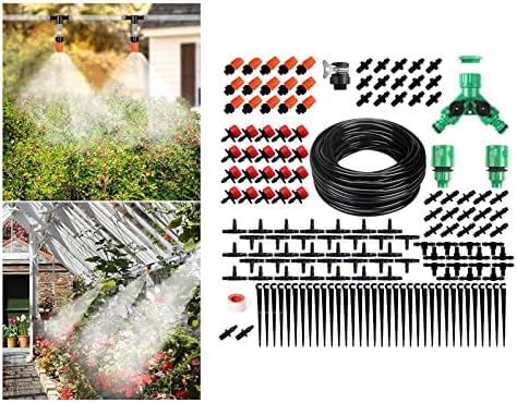 Ｋｌｋｃｍｓ מערכת השקיה DIY ערכה אוטומטית השקיה מתכווננת לחממת דשא של פטיו לגינה