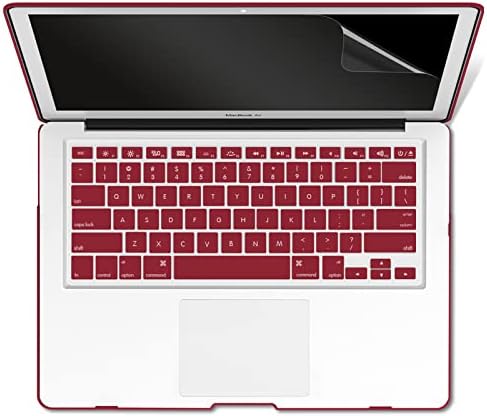 IBENZER תואם ל- MacBook Pro 13 אינץ 'Case 2015 2014 2013 סוף 2012 A1502 A1425, מארז פגז קשה ומגן מקלדת ומגן מסך לגירסה ישנה Apple Mac רשתית 13, יין אדום, R13WR+2