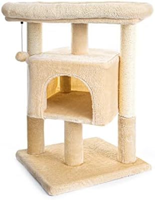 מגדל עץ החתול של Yuehappy לחתולים גדולים דירת חתולים לחתולים בוגרים עם עמודי גירוד סיסל, בתי עץ חתולים לחתולים מקורה קטיפה, ריהוט לחתולים מיטת חתול, בז '