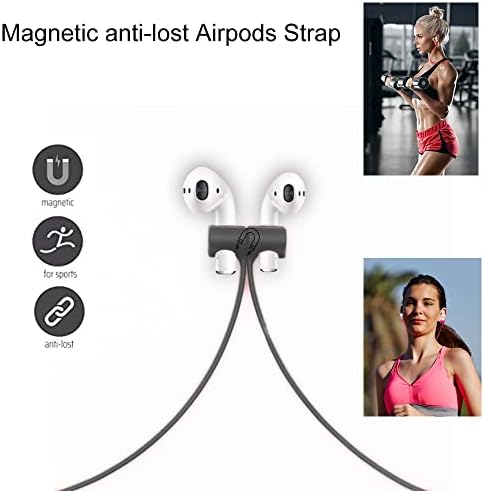 רצועות אנטי-אבוד מגנטיות של Claiol עבור AirPods, 2 PCS שרוך סיליקון סיליקון רך תואם ל- AirPods 3 דור שני PRO 3 2 1 BOSE JBL פעימות.